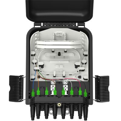 Casella di distribuzione in fibra ottica a 8 porte montata a parete/polo per la rete FTTX IP65 all'aperto
