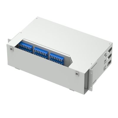 Cornice di distribuzione subottica per 96 nuclei attrezzature in fibra ottica Grigio/Nero LC Tipo UPC