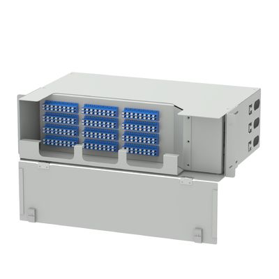 Cornice di distribuzione subottica per 96 nuclei attrezzature in fibra ottica Grigio/Nero LC Tipo UPC