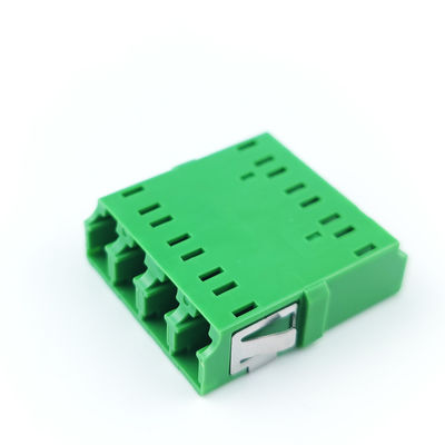 4 porte LC verde APC Adaptore a fibra ottica Accoppiatore quadrato senza orecchie per prestazioni FTTH