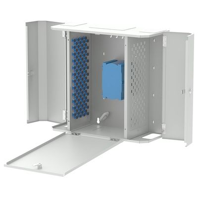 SC FC LC Connectors 96 Ports FTTH Fiber Optic Distribution Box per la terminazione del metallo FTTX