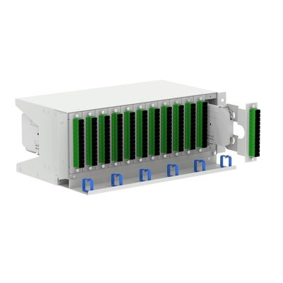 Grigio RAL 7035 4U 144 core 19 pollici Fibra Ottica Patch Panel Sub ODF con 3