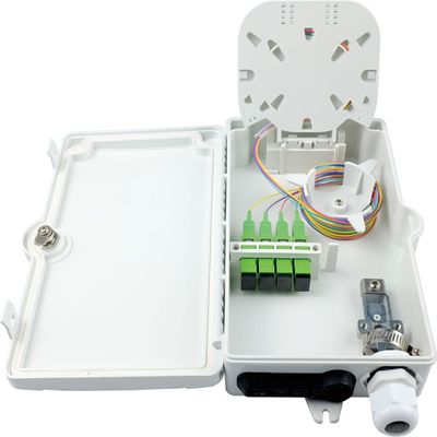 FTTH IP65 Outdoor 4 Core Fiber Optic Termination Box con connettore SC montato a parete Grigio