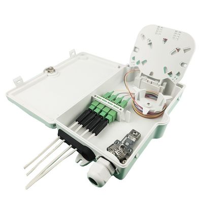 FTTH IP65 Outdoor 4 Core Fiber Optic Termination Box con connettore SC montato a parete Grigio