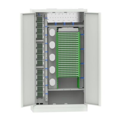 Cornice di distribuzione in fibra ottica montata su scaffale per interni SC/FC da 19 pollici di colore grigio