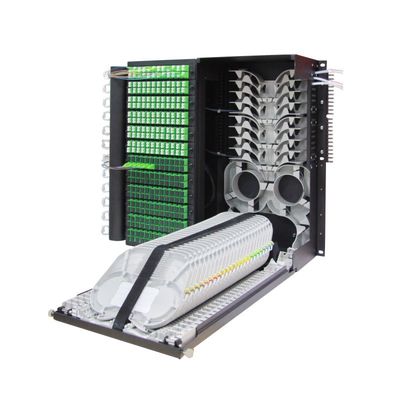 576 Core High Density Flip Down 19 Inch Fiber Optic Patch Panel per rete LAN cablata