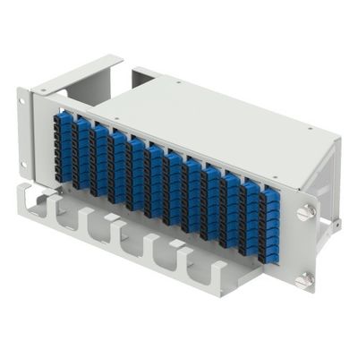 5 Time Gray 96cores 19 Inch Flip down Fiber Optic Patchpanel per attrezzature ottiche