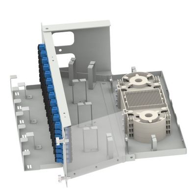 5 Time Gray 96cores 19 Inch Flip down Fiber Optic Patchpanel per attrezzature ottiche