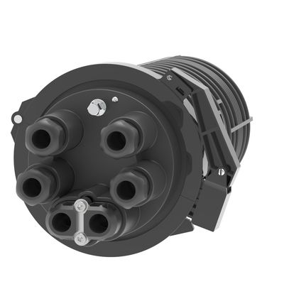 Black 192 Core Fibre Optic Splice Closure Cable Joint Enclosure per progetti FTTH di rete