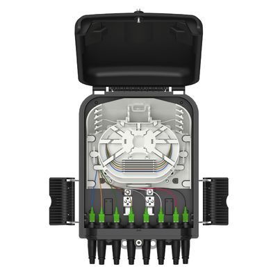 Casella di distribuzione in fibra ottica a 8 porte montata a parete/polo per la rete FTTX IP65 all'aperto