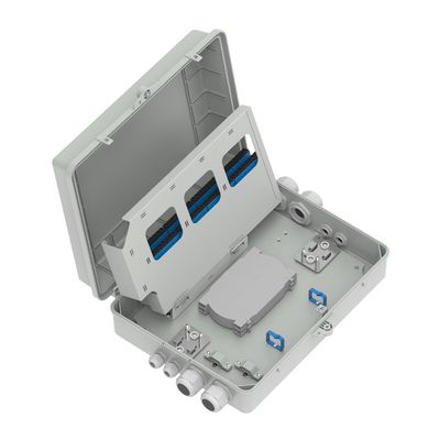 Casella di distribuzione in fibra ottica a 4 porte grigia IP65 impermeabile per esterni nel modello di rete