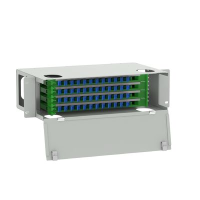E2K Tipo 48 Ports Fiber Optic Distribution Patchpanel in bianco per applicazioni FTTX