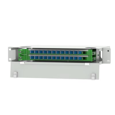 Grau LC Tipo 24 porte Fibra ottica di distribuzione Patchpanel per il data center di risparmio di spazio