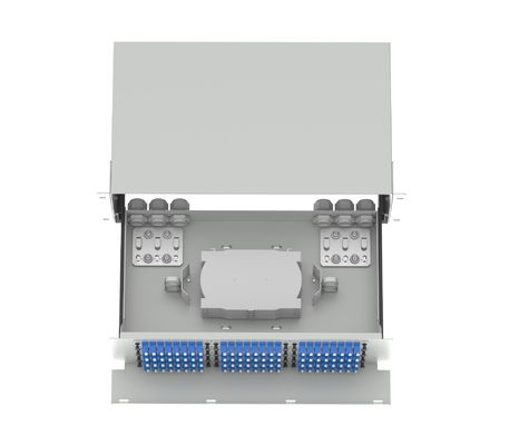 Data Center LC Tipo 192 Porti Distribuzione di fibra ottica Patchpanel attrezzature in fibra ottica BIANCO