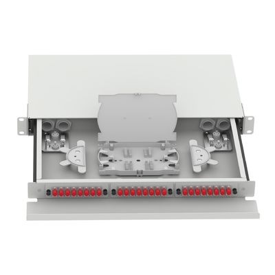 Grey 24 Port FC tipo 1U Patchpanel di distribuzione in fibra ottica per FTTX in Data Center